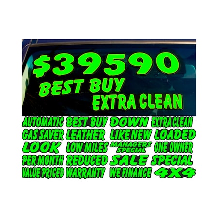 Ez Line Chartreuse & Black Die Cut Slogans: Gas Saver Pk 272-GAS